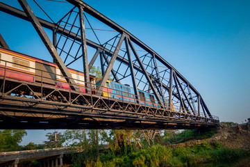 The old train on the old bridge