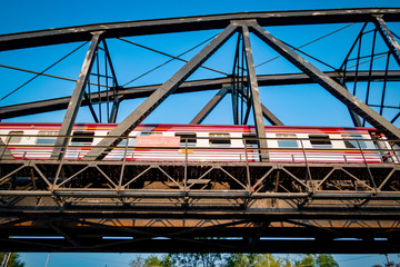 The old train on the old bridge
