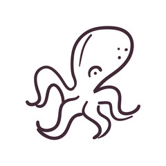 Octopus animal line style icon vector design