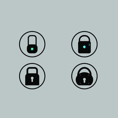 Padlock Icon Set, Four Different Type of Padlock