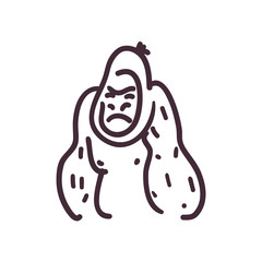 gorilla cartoon line style icon vector design © Jeronimo Ramos
