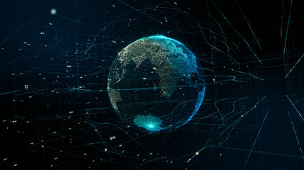 科学と近未来　青い地球　グローバルネットワーク
