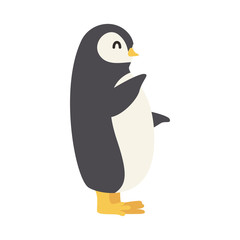 Cute Cartoon penguin, Vector illustration penguin on a white background. Drawing for children