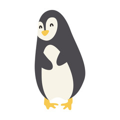 Cute Cartoon penguin, Vector illustration penguin on a white background. Drawing for children