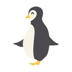 Cute Cartoon penguin, Vector illustration penguin on a white background. Drawing for children