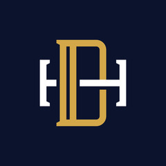 Initial Letter DH HD Monogram Logo Design