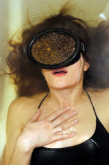 coffee addiction plunges under the water and drowns