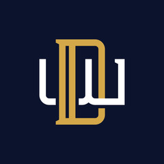 Initial Letter DW WD Monogram Logo Design