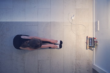 girl online education ballet class at home top view © .shock