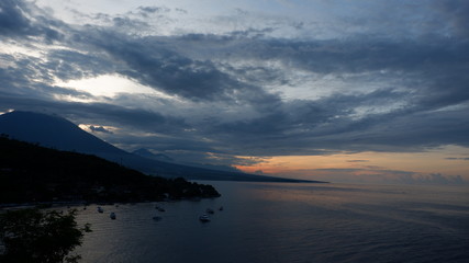 Fototapeta na wymiar Sunset Amed Beach Bali
