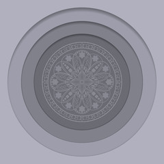 Ethnic floral pattern with vintage mandala elements