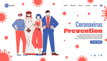 Coronavirus banner - virus infection or disease prevention website