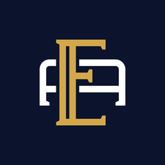 Initial Letter EA AE Monogram Logo Design