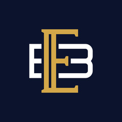 Initial Letter EB BE Monogram Logo Design