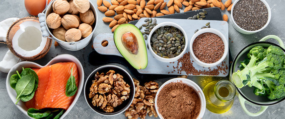 Food sources of omega 3 and healthy fats.