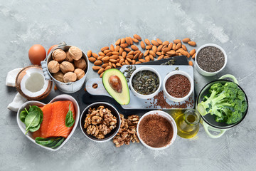 Food sources of omega 3 and healthy fats.
