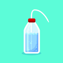 Chemical Liquid in Bottle. Chemistry Laboratory Equipment Logo and Icon
