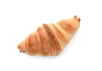 Top view, Croissant isolated on a white background