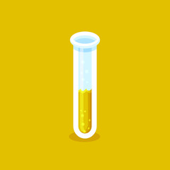 Test Tube or Reaction Tube. Laboratory Equipment Logo and Icon
