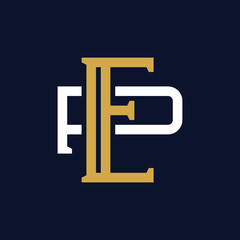 Initial Letter EP PE Monogram Logo Design