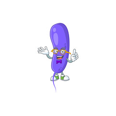 Cartoon character design of nerd cholerae with weird glasses