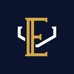 Initial Letter EV VE Monogram Logo Design