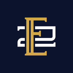 Initial Letter EZ ZE Monogram Logo Design