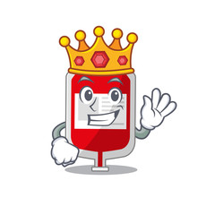 A Wise King of blood plastic bag mascot design style with gold crown