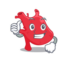 Heart cartoon character design making OK gesture