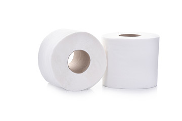 Toilet paper isolated on white background - obrazy, fototapety, plakaty