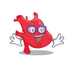Mascot design style of geek heart with glasses