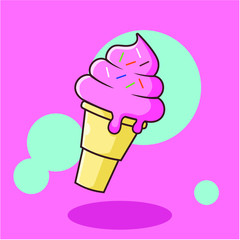 ice cream strawberry with sprinkles