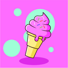 ice cream strawberry with sprinkles