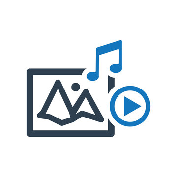 Gallery and music player icon. Video Marketing Icon