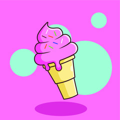 ice cream strawberry with sprinkles