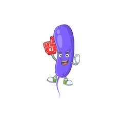 Cholerae Cartoon character design style with a red foam finger