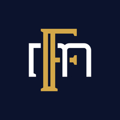 Initial Letter FM MF Monogram Logo Design