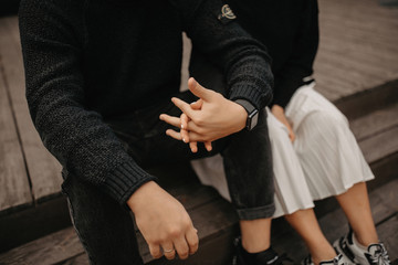 couple holding hands