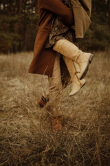 Couple in autumn clothes.