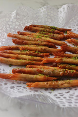 samosa leaves sticks with pistachio 