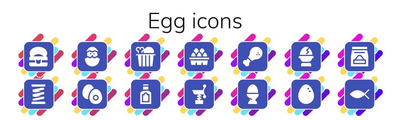 egg icon set