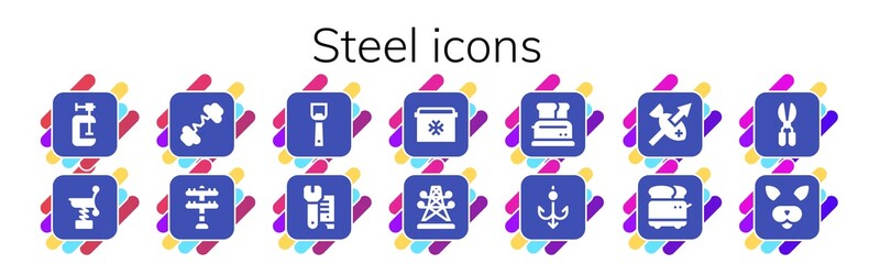 steel icon set