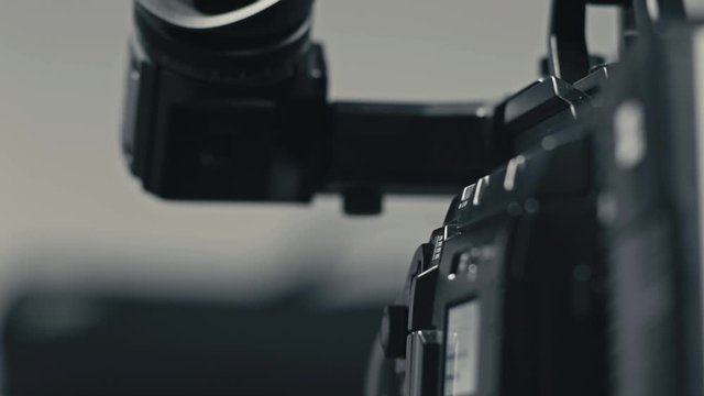Shot of a Blackmagic Ursa Mini Pro 4.6K cinema camera beeing turned to an Object.