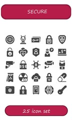 Modern Simple Set of secure Vector filled Icons