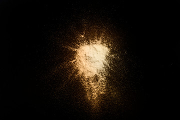 Colorful yellow splash on a black background