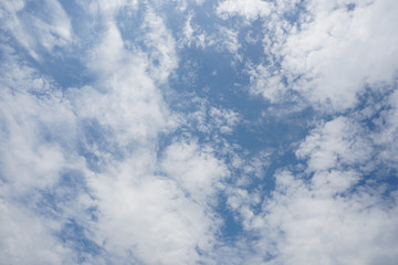 blue sky with clouds, Altocumulus clouds on the blue sky background, copy space for text
