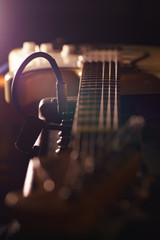 Fototapeta premium close up of electric guitar detail depth of field