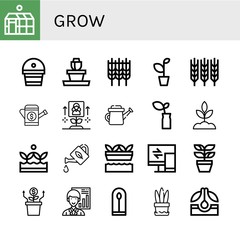 grow simple icons set