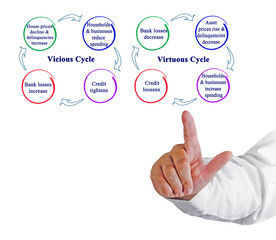 Comparison of Vicious and Virtuous Cycles.