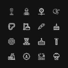 Editable 16 engineering icons for web and mobile